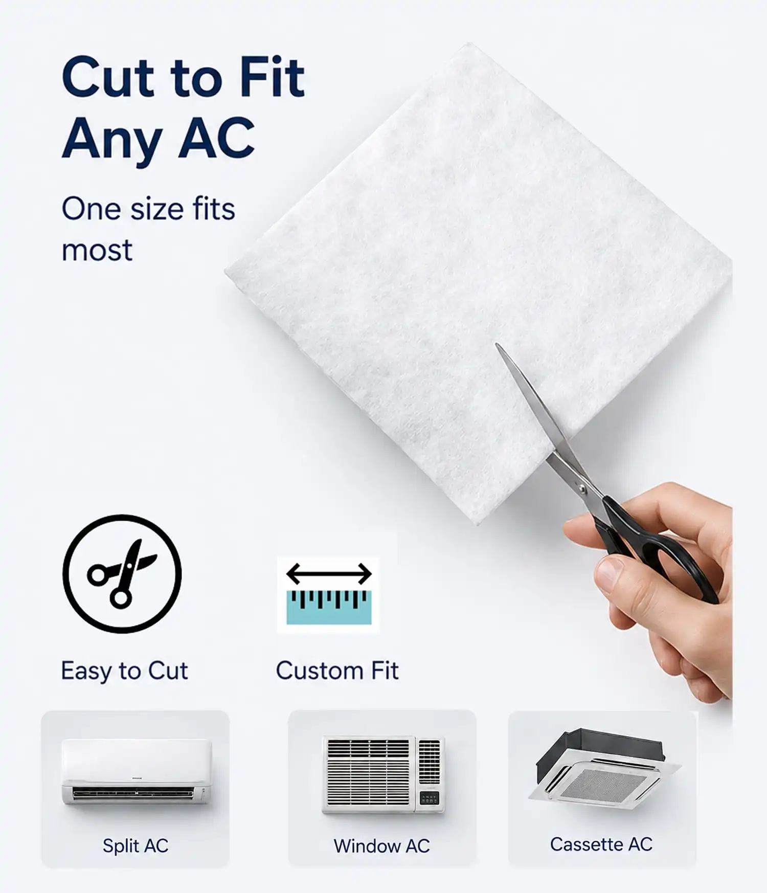 Cut to Fit Split Window Cassette AC Filter
